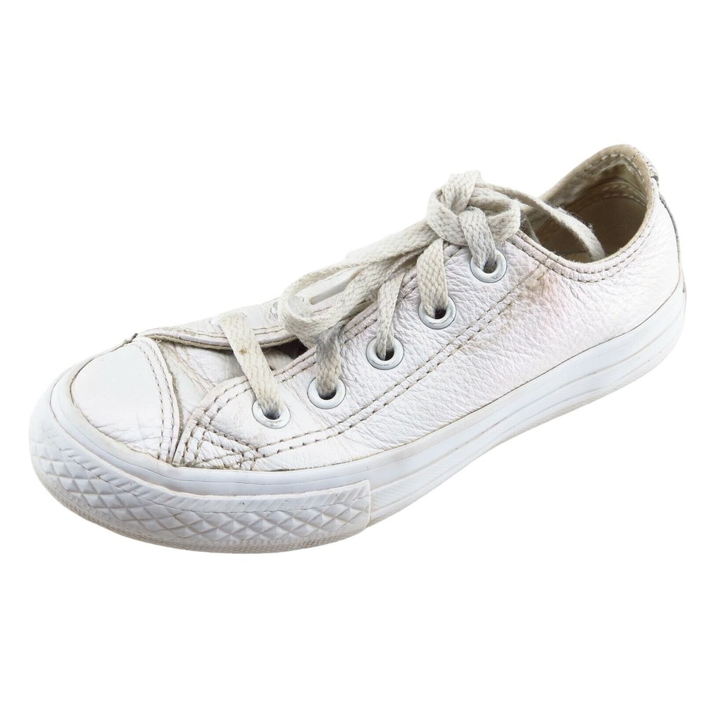 Converse All Star Toddler Sz 12‎ Off white Low Top Leather Unisex Medium
